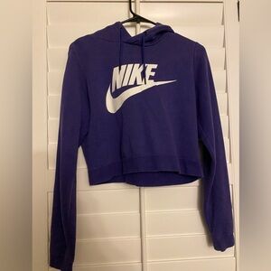 Nike Purple Cropped Hoodie